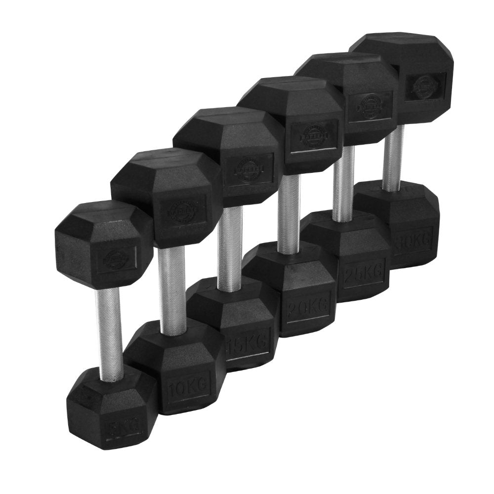 10 Pair Set Hex Dumbells - straight handle